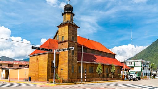 Austrian-style wooden church in Oxapampa, Peruvian Amazonia
