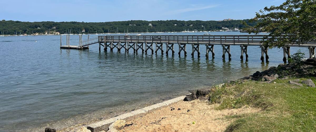 A pier at the beach in California Park in East Setauket, Long Island, NY.