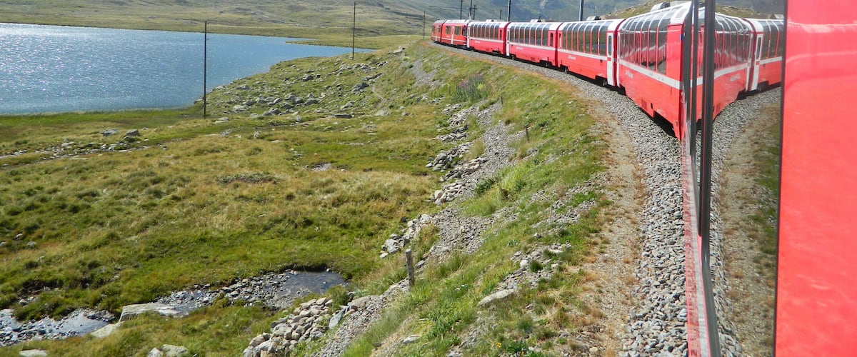 Lake Bianco and the Swiss Alps