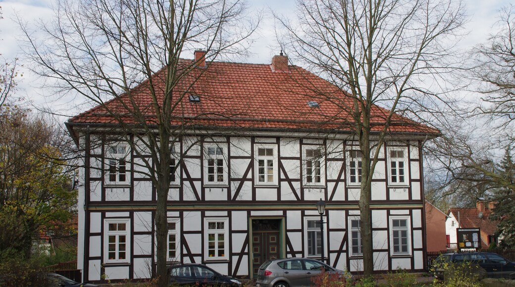 Dransfeld in Niedersachsen.Das denkmalgeschützte Haus Kirchstraße 3.