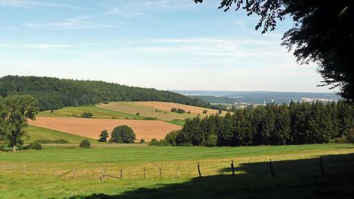 The Dransberg near Dransfeld seen from SE, Landkreis Göttingen, South Lower Saxony, Germany.