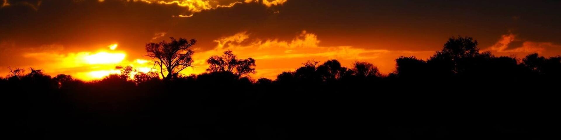 Sunset at Mpaya campsite in K.T.P.