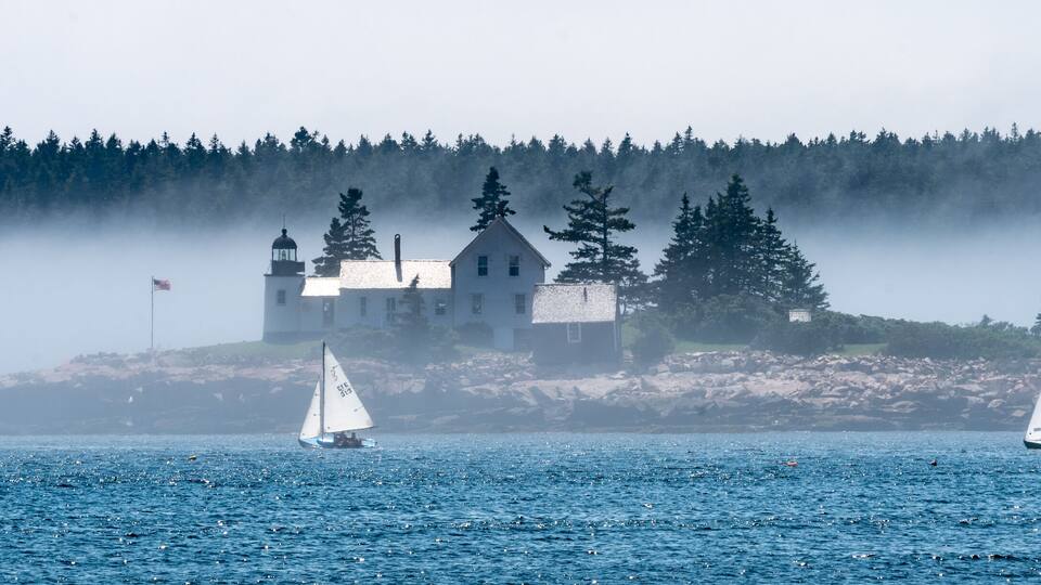 Lighthouse off the Schoodic Peninsula in Acadia National Park, Maine