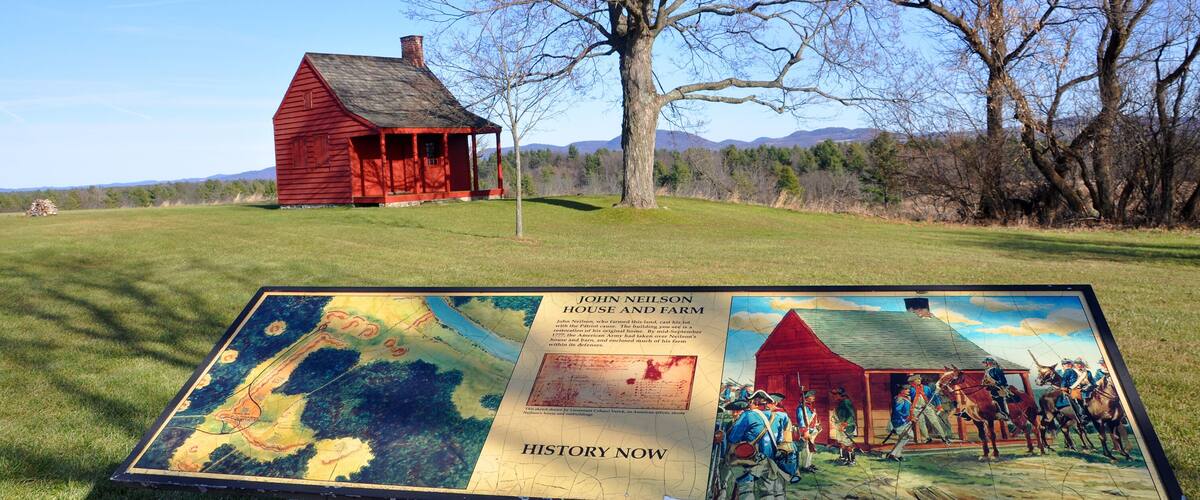 John Neilson Farmhouse in Saratoga National Historical Park, Saratoga County, Upstate New York, USA. This is the site of the Battles of Saratoga in the American Revolutionary War.