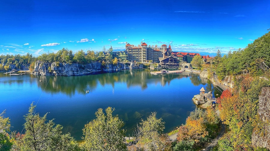 Mohonk Mountain NY Lake Overlook in Fall