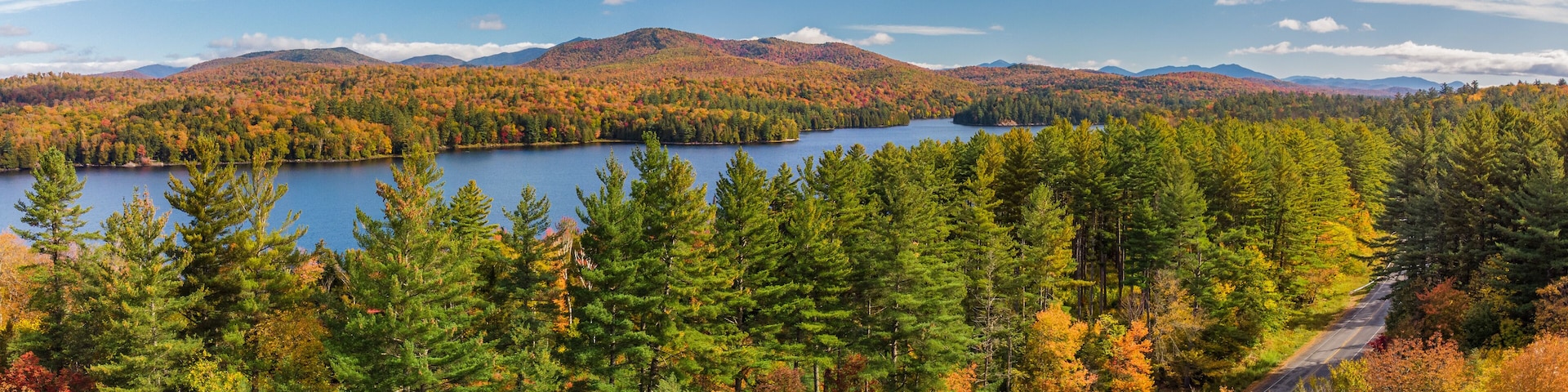 Autumn view of Rich Lake from Goodnow in the High Peaks Wilderness - New York - Adirondack