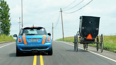 Mini Takes the States 2014 Road Rally Buffalo to Bethlehem Leg:
On your mark... get set... GO !
I think someone may have an unfair advantage here. Mini Cooper vs Amish horse-drawn cart.
A very cool part of the country to drive through... lots of vineyards and comfort food dining. The Amish looked at us like they had never seen 500+ mini coopers in one day before... jeesh. Not polite to stare yo ! JK :-)
One of the best things about a #roadtrip are the unexpected finds and the unplanned stops !
#MTTS14 #minitakesthestates