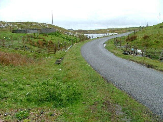 Sheep Fanks on the Kallin Road On the island of Griomasaigh.
