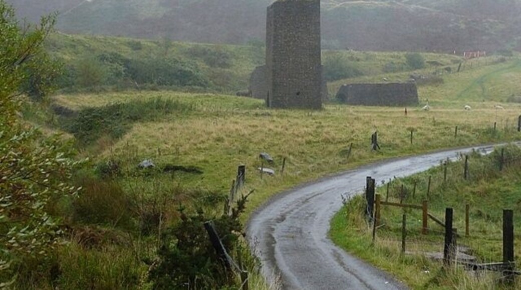 Mine buildings at Disgwylfa Abandoned mine buildings somehow have a photogenic appeal in the rain.