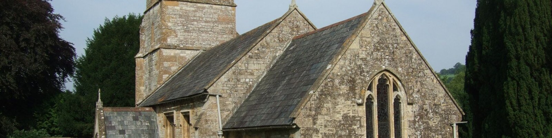 All Saints' parish church, Dunkerton, Somerset, seen from east-southeast
