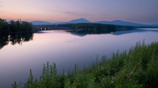 Amazing peaceful sunset at Catskill, New York feutering Ashokan Reservoir. It is the city's deepest reservoir at 190 feet at the dam