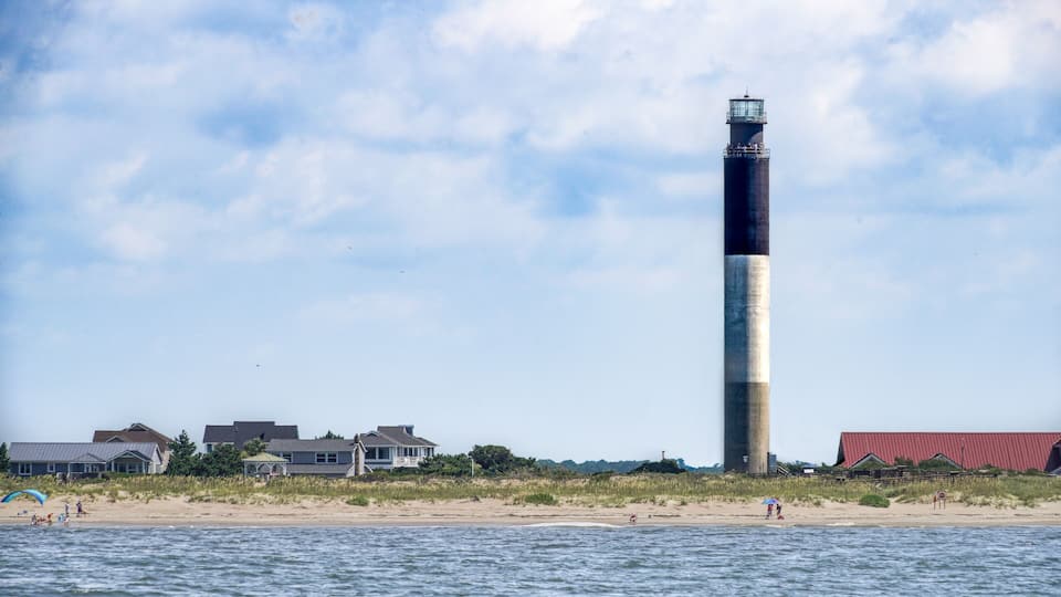 Oak Island Lighthouse near Caswell Beach, North Carolina