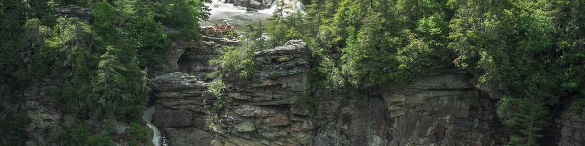 It had been raining steadily for days near Linville Falls. Parts of the Blue Ridge Parkway were inaccessible, but the rains made for a spectacular view of the falls after a relatively short hike. This photo taken at 36mm, F/16.0, 6 sec. @ ISO 100.