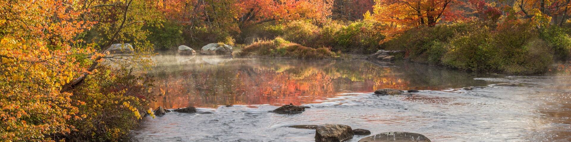 The Millers River on a fall day in Royalston, Massachusetts