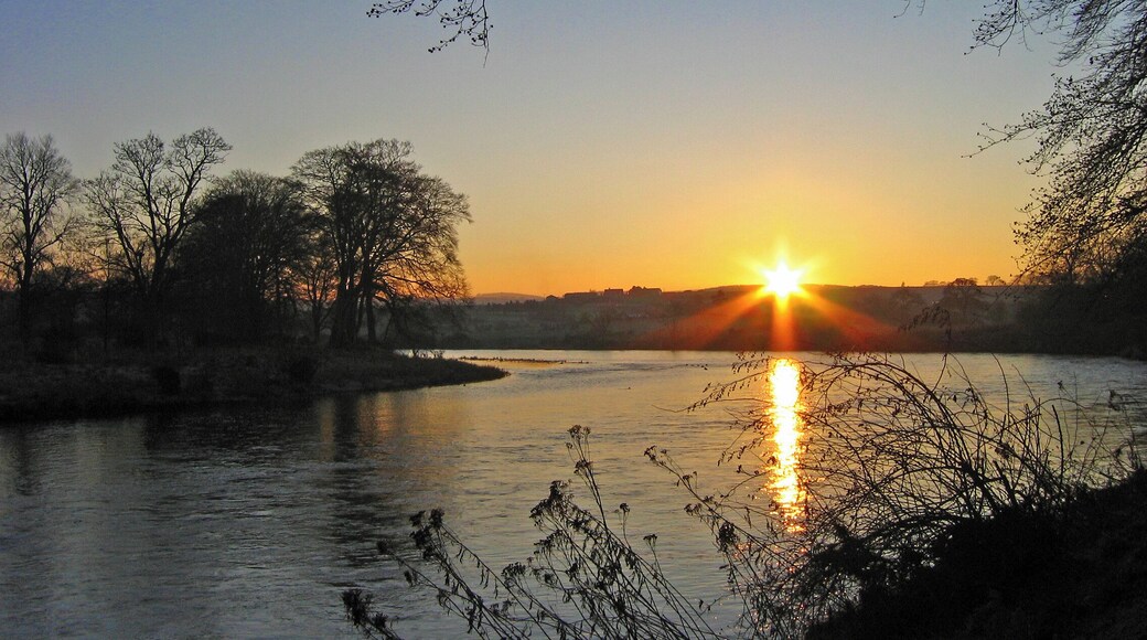 Sunset over Peterculter golf course and the river Dee