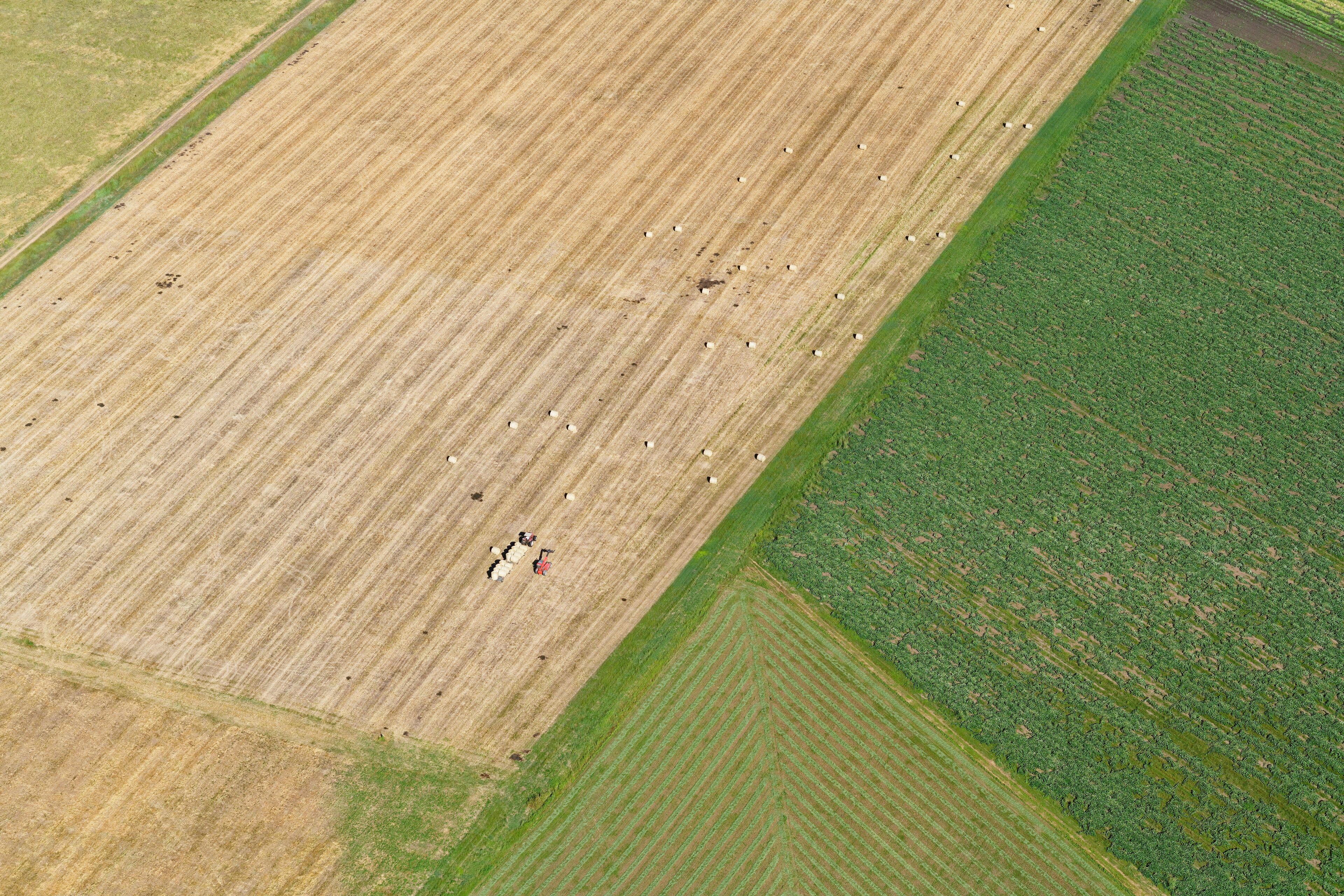 Aerial view of agricultural fields in the Lockyer Valley, Queensland, Australia