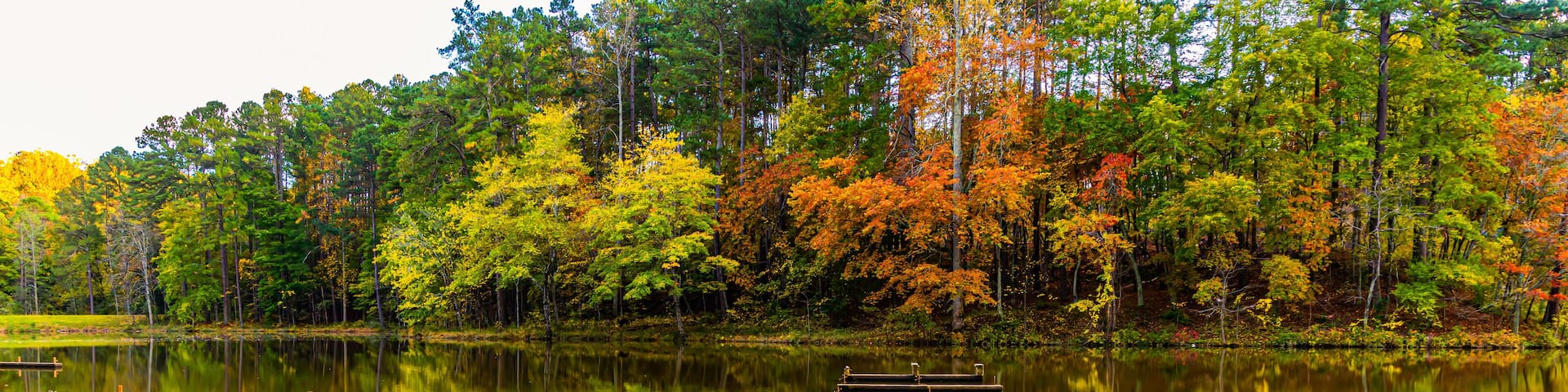 Fall Color Reflections on Sycamore Creek, William B. Umstead State Park, Raleigh, North Carolina, USA