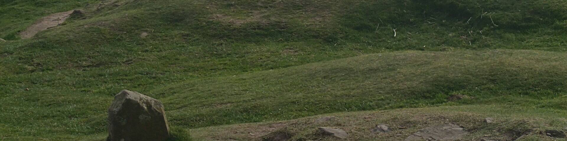 Iron age hillfort on the summit of Skirrid Fawr, Llantilio Pertholey. A scheduled monument.