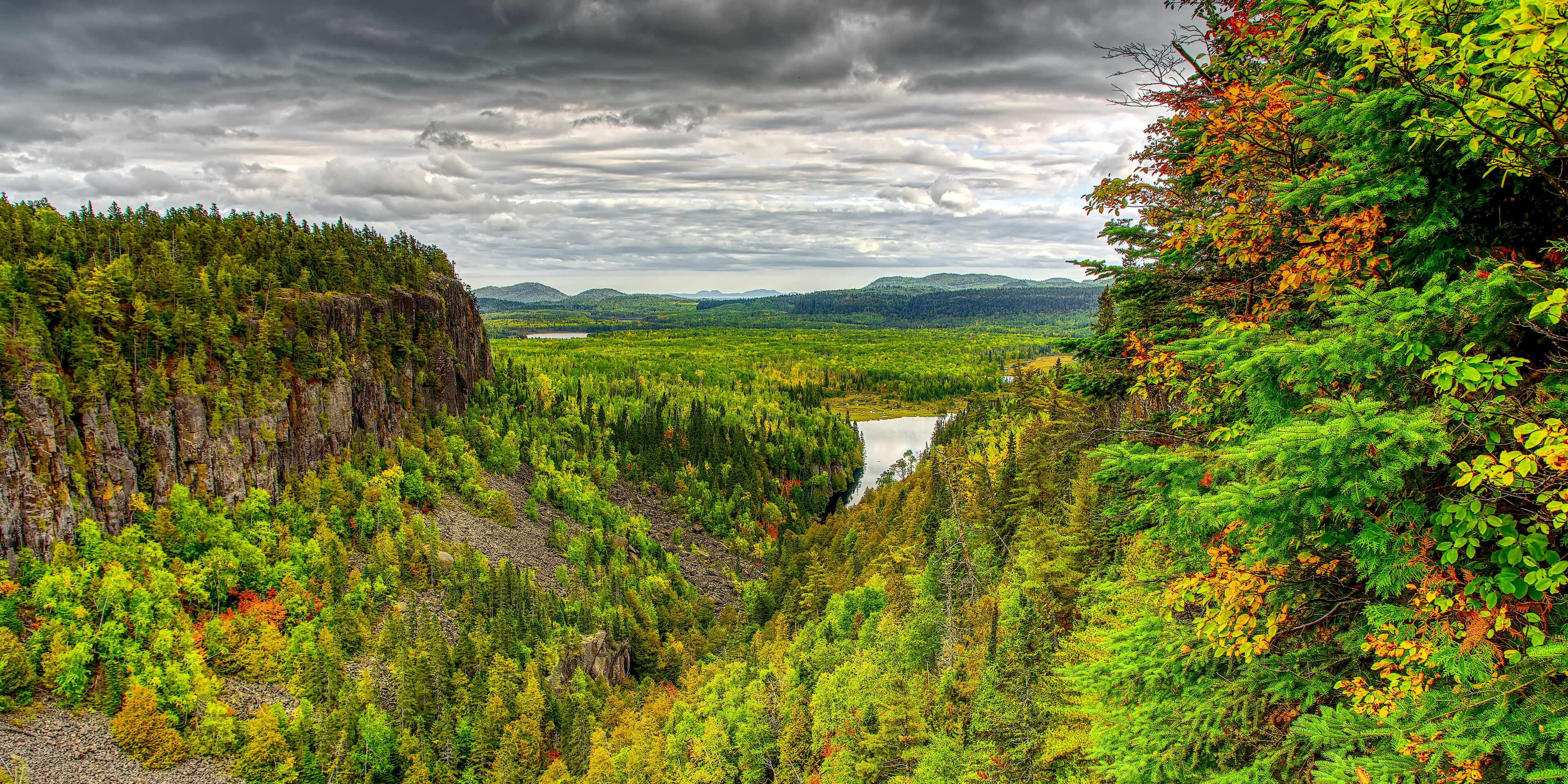 Ouimet Canyon Autumn Panorama, Thunder Bay District, Ontario, Canada