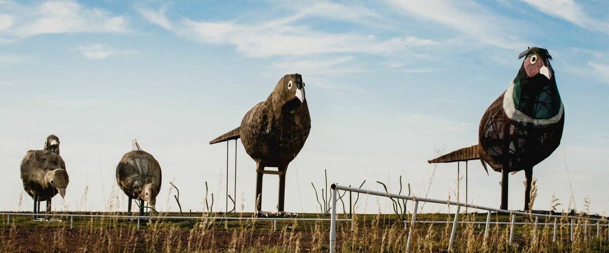 Pheasants on the Prairie (1996) part of the Enchanted Highway in North Dakota