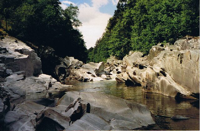 River Garry west of Struan. There are some wonderful rock formations on this part of the river.