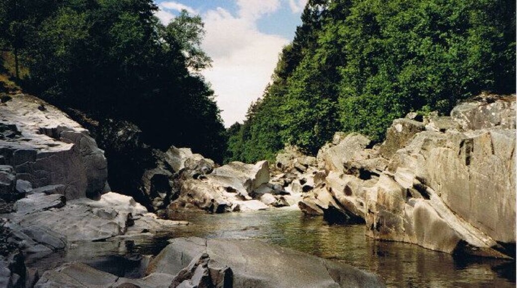 River Garry west of Struan. There are some wonderful rock formations on this part of the river.