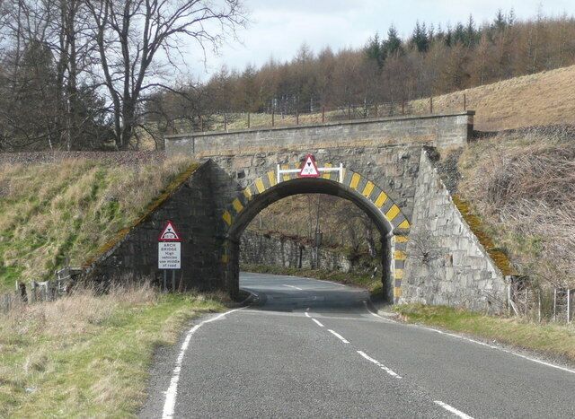 Railway bridge over Old A9 A dangerous wiggle through the bridge for fast moving vehicles.