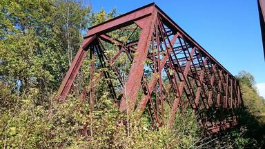 An abandoned bridge crossing the Olentangy River near the equally abandoned Caledonia Nature Preserve.