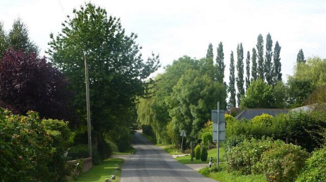 Lane towards Monewden The lane rises a little away from the village of Cretingham.