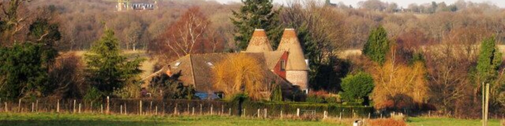 The Oasts, Glebe Farm, Coggins Mill Lane, Mayfield, East Sussex Twin round kiln oast house, missing cowls.