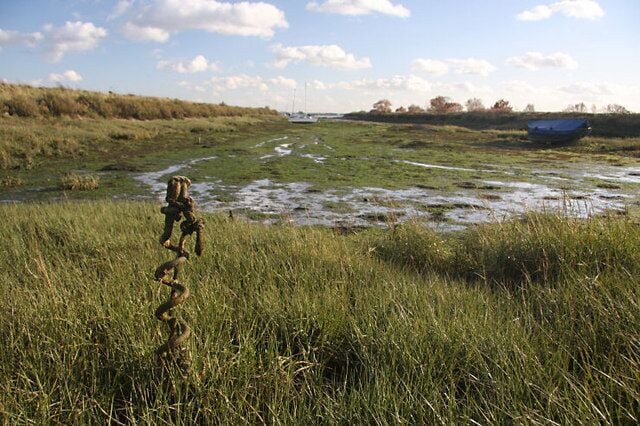 Goldhanger Creek This tidal creek provides moorings for a few boats, but it dries out within two hours of high water.