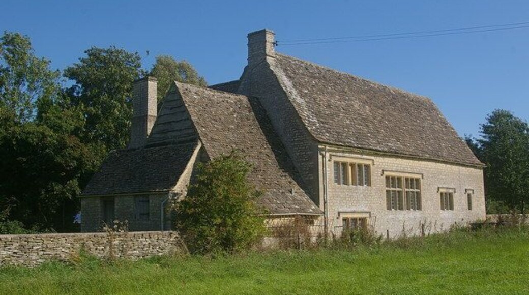 Kelmscott Memorial Hall View of rear elevation. Designed by Ernest Gimson (1864-1919), but not built until after his death. The building was commissioned by May Morris, daughter of William Morris (1834-1896) of Kelmscott Manor. The Hall was officially opened by George Bernard Shaw in October 1934.