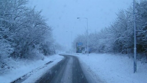 Slip road to service area