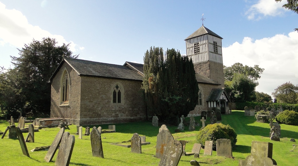 St Michael's parish church, Brimfield, Herefordshire, seen from the northeast