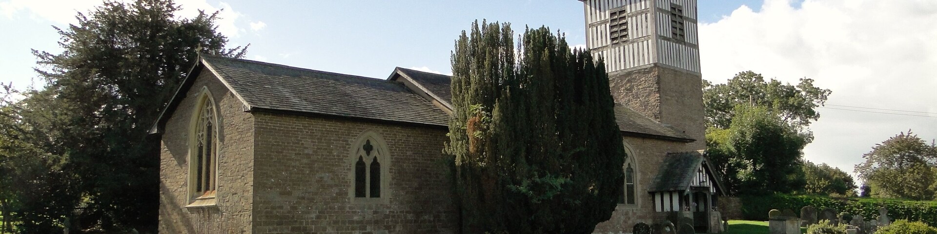 St Michael's parish church, Brimfield, Herefordshire, seen from the northeast