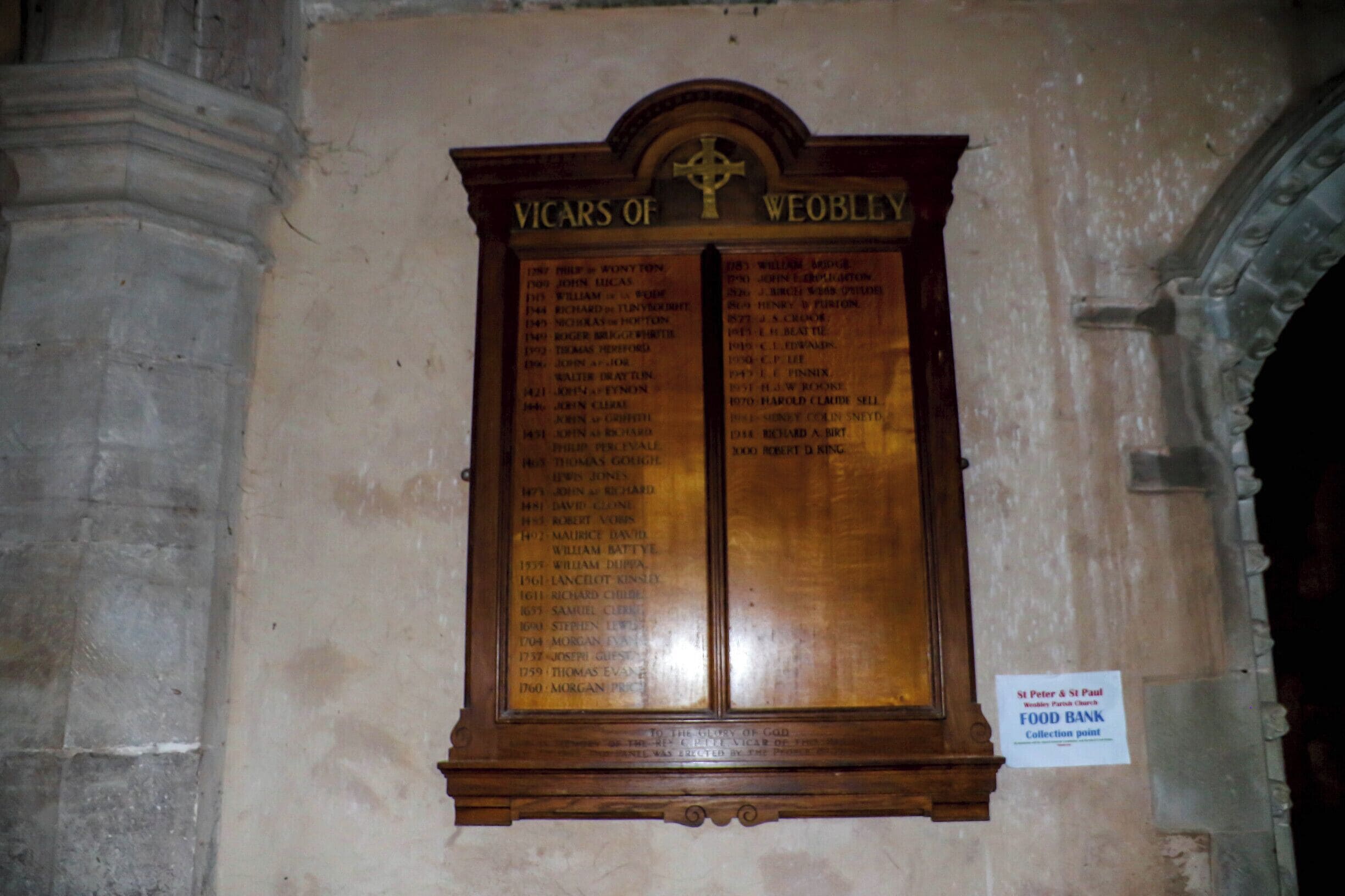 The Vicars of Weobley since 1287