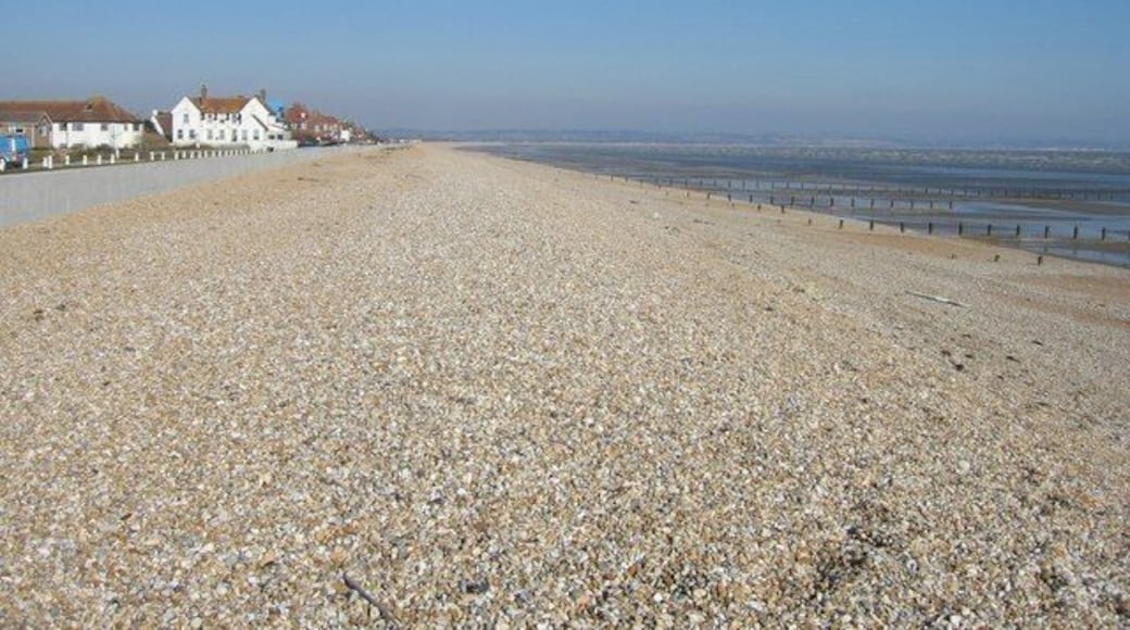 The Beach - Littlestone-on-Sea Looking around the sweep of the bay towards Hythe.