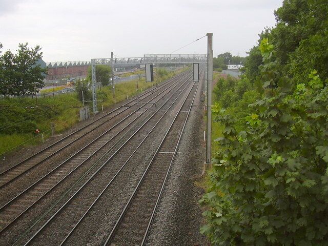 West Coast Main Line looking towards Preston Photo taken from Centurion Way