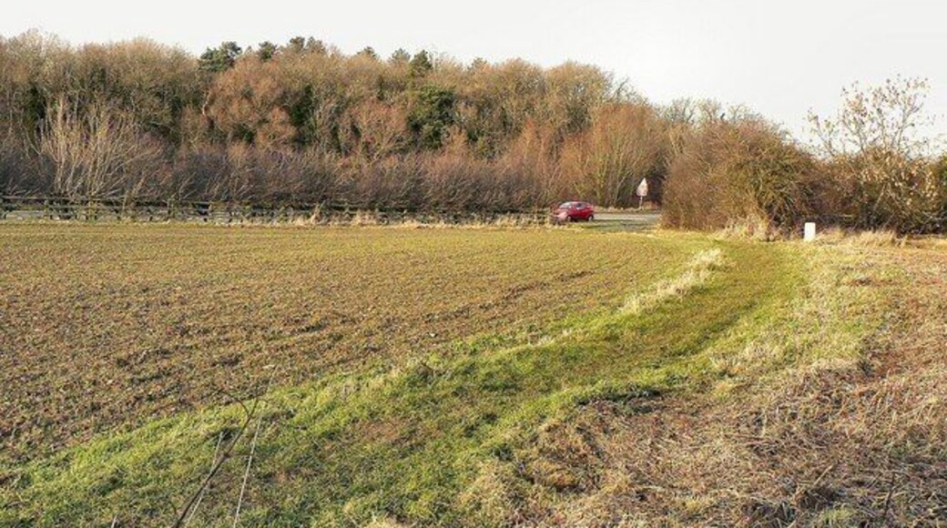Track across a field beside the A15, Holdingham The track crosses several fields before reaching Drove Lane to the south.