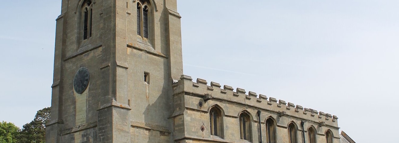 St Denis' parish church, Aswarby, Lincolnshire, seen from the southwest