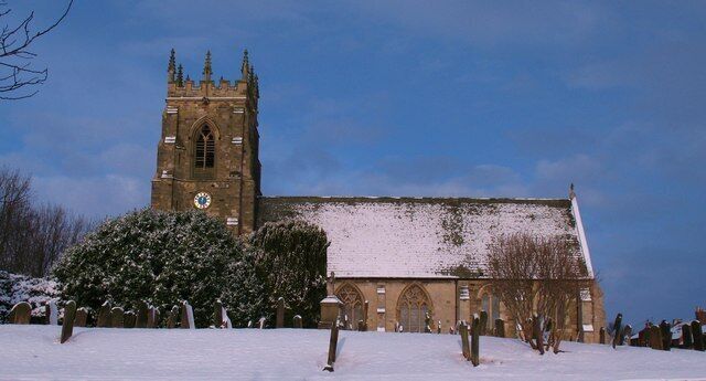 St Columba's parish church, Topcliffe, North Yorkshire, seen from the south