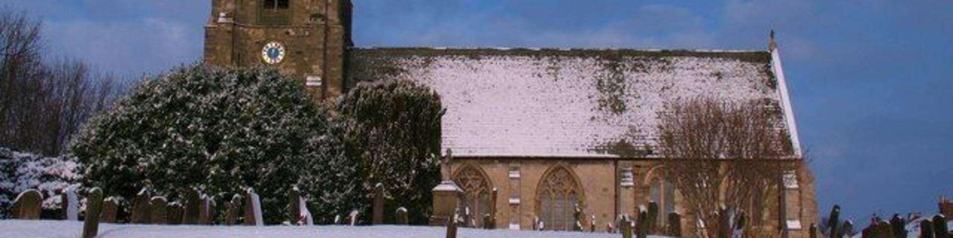St Columba's parish church, Topcliffe, North Yorkshire, seen from the south