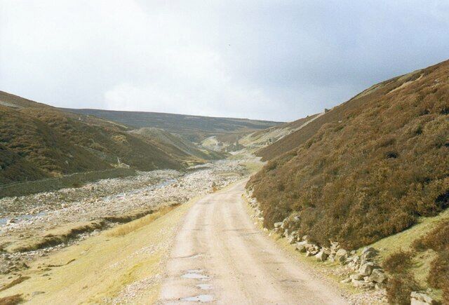 Track to Old Gang The track from Surrender bridge to the Old Gang smelt mill [in distance]. This is now part of the Coast to Coast long distance walk.
