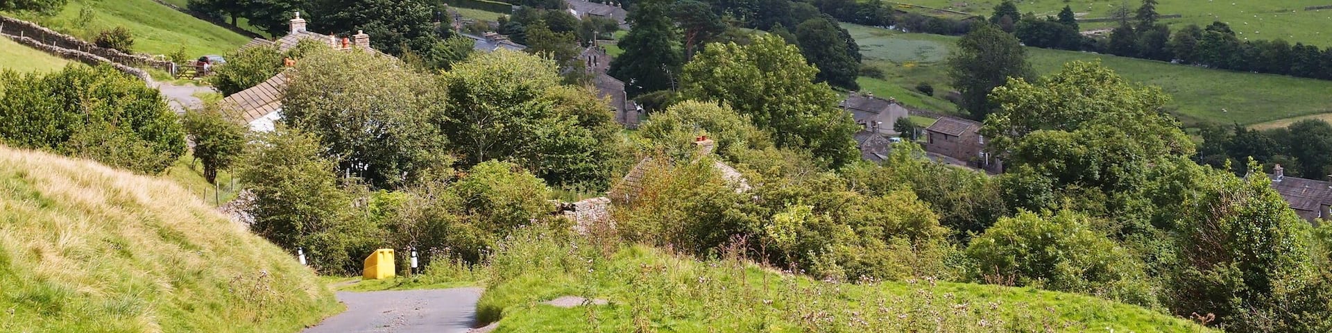 View down into Swaledale to the East from Blades