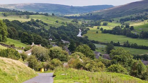 View down into Swaledale to the East from Blades