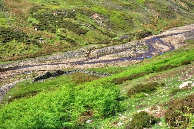 Ruined Wall, Mill Gill Or Old Gang Beck as this river is otherwise known. The wall was probably no more than a sheep enclosure.