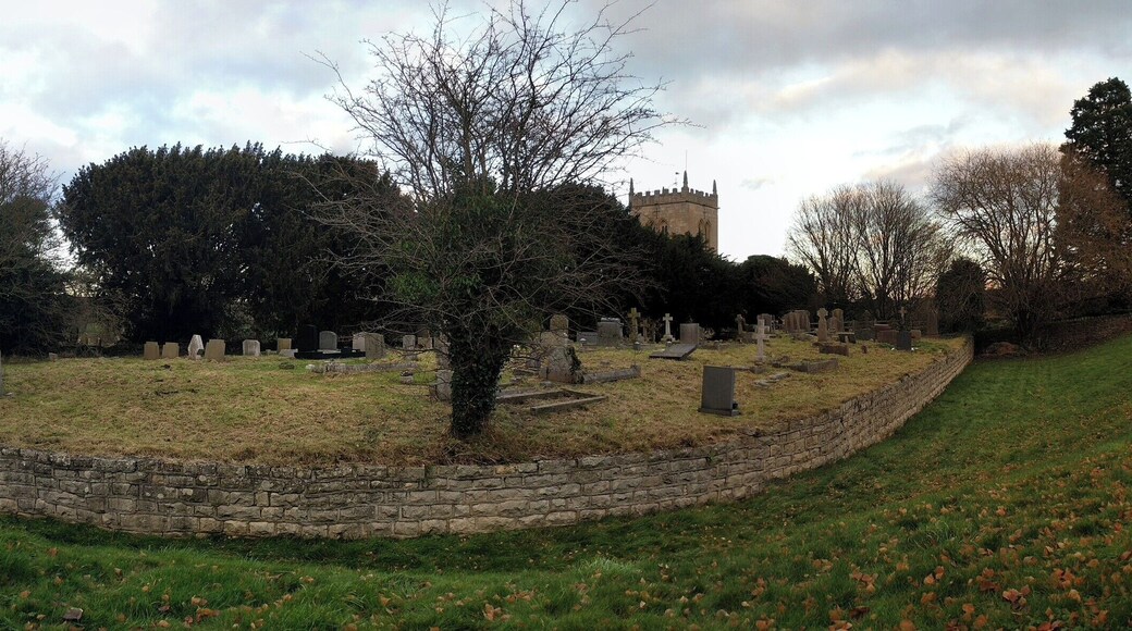 Cuckney motte and bailey castle, Norton Road, Cuckney, At the very extremity of the churchyard of St Mary's Church. Access via the gate in the grounds of Cuckney Village Hall Wikidata has entry Q17650136 with data related to this item.