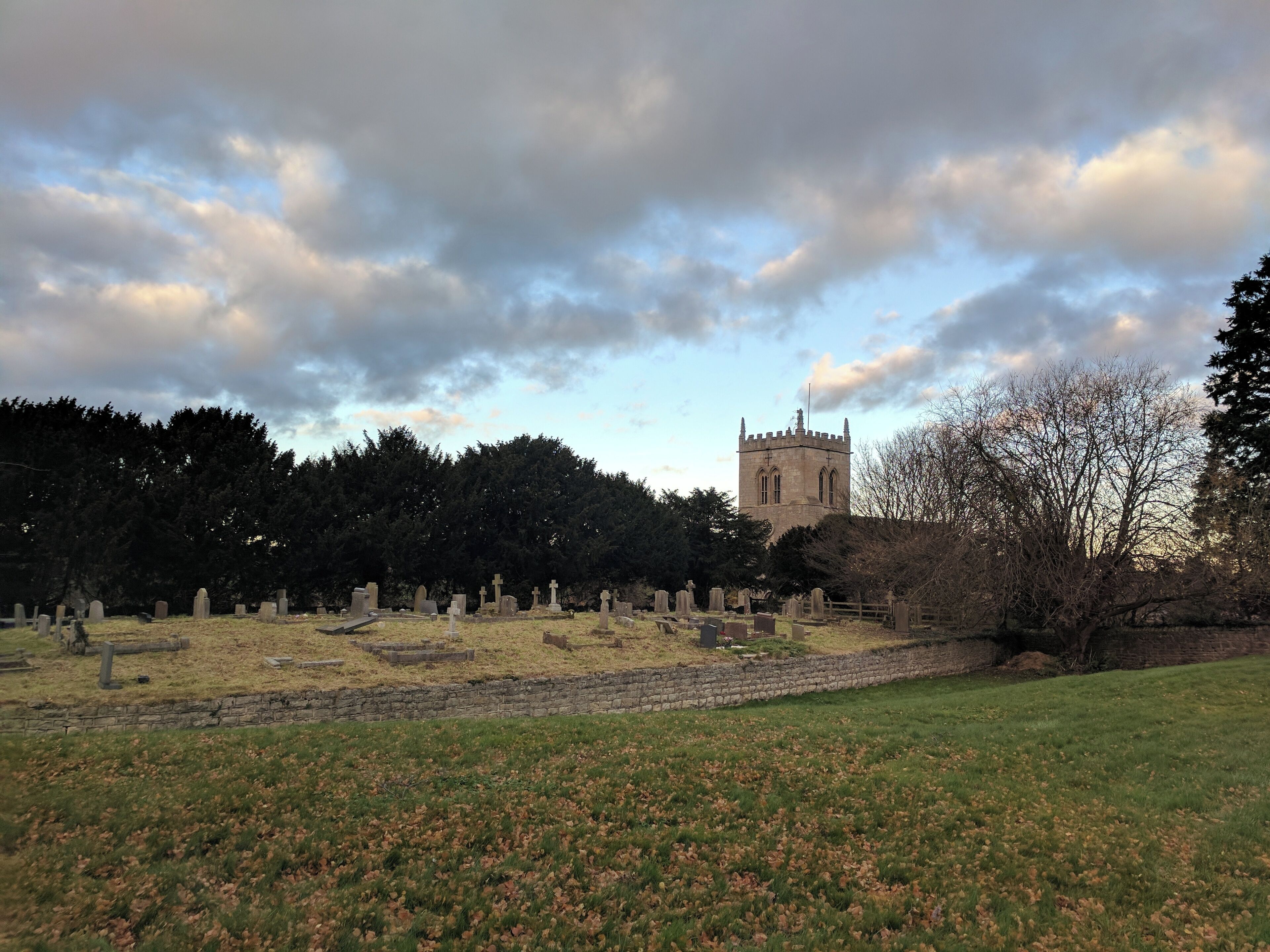 Cuckney motte and bailey castle, Norton Road, Cuckney, At the very extremity of the churchyard of St Mary's Church. Access via the gate in the grounds of Cuckney Village Hall Wikidata has entry Q17650136 with data related to this item.
