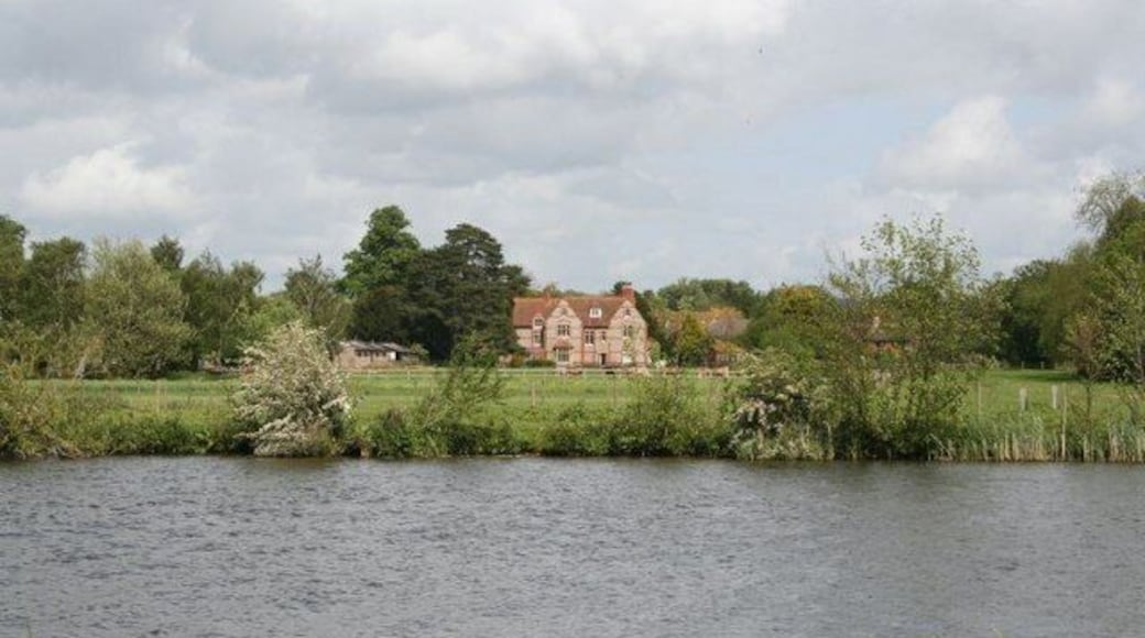 The Old Vicarage, South Stoke, Oxfordshire, seen across the River Thames from near Moulsford