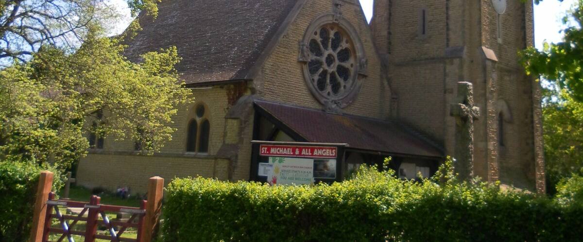 St Michael and All Angels Church, Lowfield Heath, Crawley, West Sussex, England. The former Anglican church in the former village of Lowfield Heath. Now a Seventh-Day Adventist Church. Listed at Grade II* by English Heritage (ref #363337)